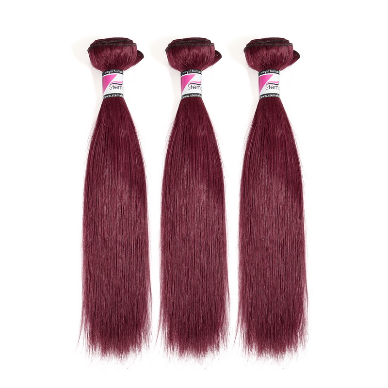 Stema Hair Clearance Sale #99J Raw Virgin Brazilian Hair Straight Bundles